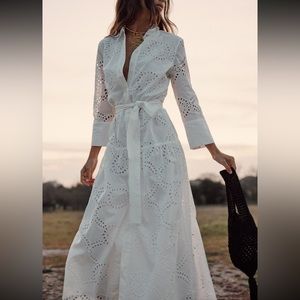EMBROIDERED MIDI DRESS